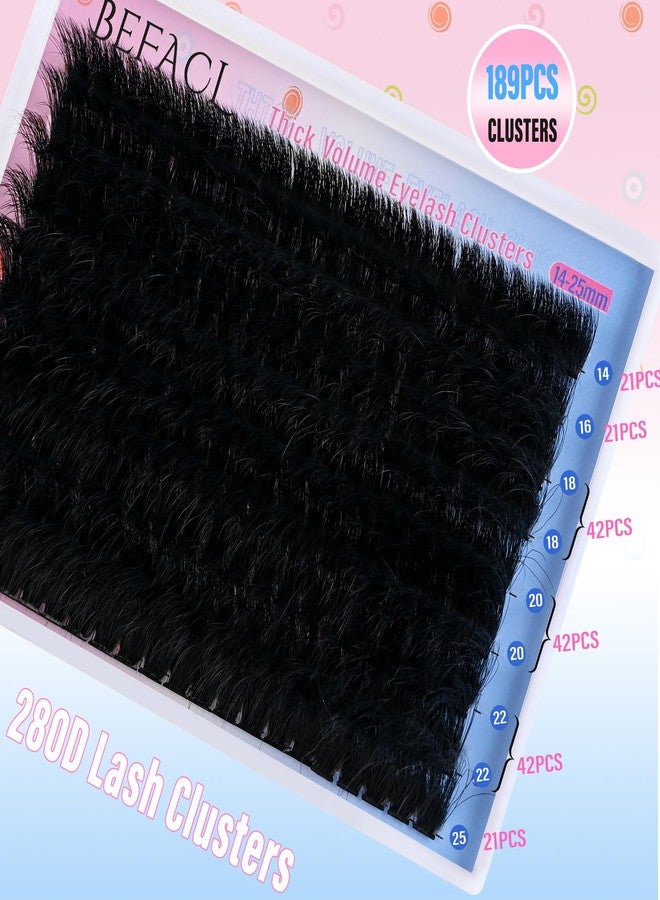 BEFACL Lash Clusters Eyelash Extensions 280D Individual Eyelashes 14-25mm DIY Lashes Extension Mega Volume False Eyelashes by BEFACL(Dramatic) - Image 4